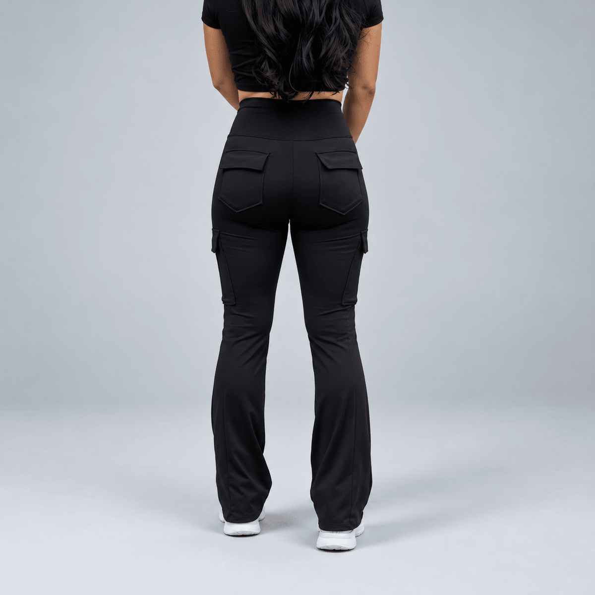 Sentinel Flared Cargo Leggings (Seamless Front Panel)