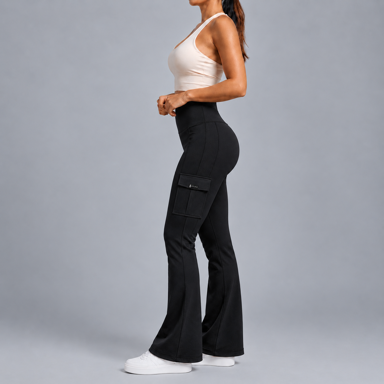 Sentinel Flared Cargo Leggings (Seamless Front Panel)