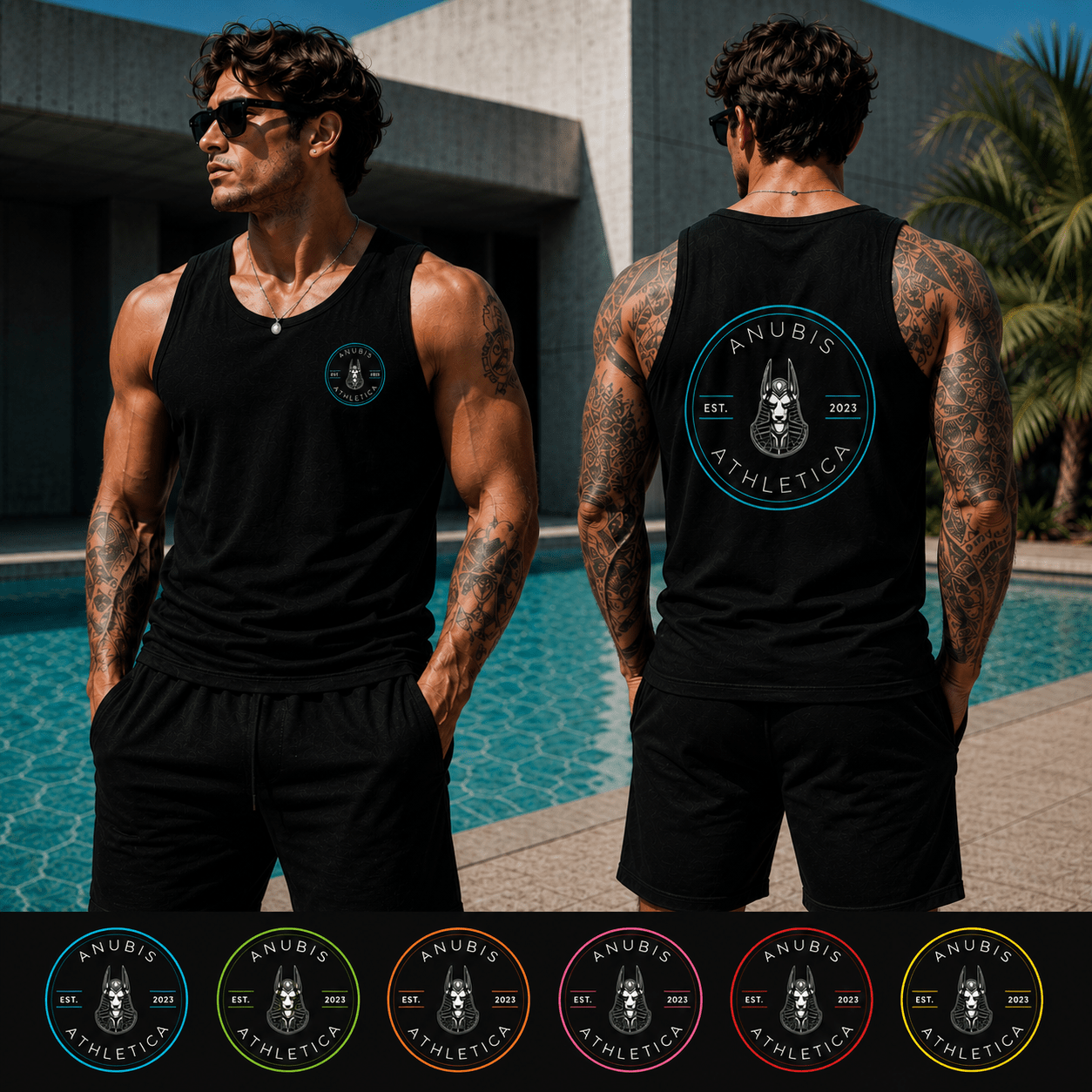 Anubis Classic Tank – Black (Cyan)