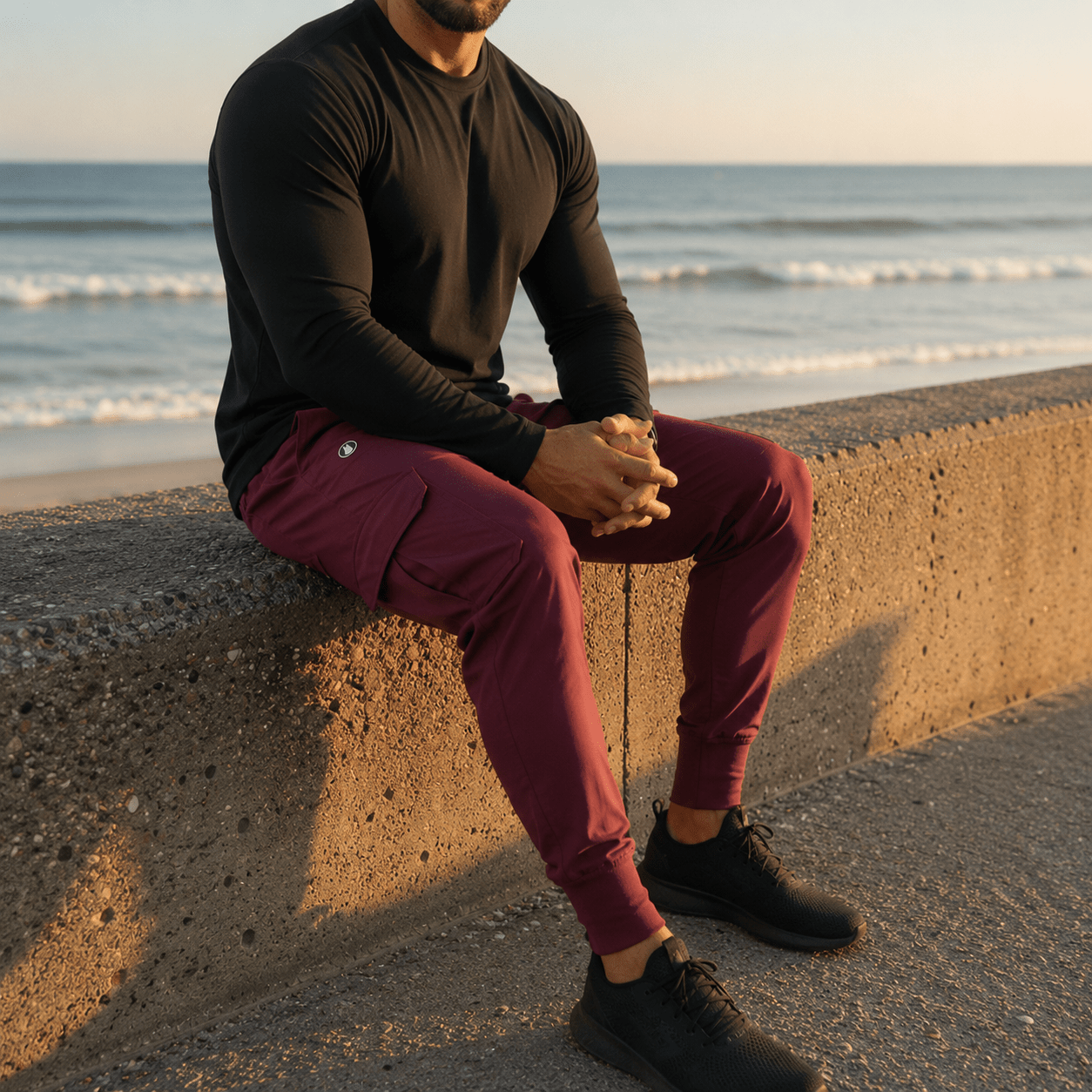 Men’s Wine Urban Flex Cargo Joggers