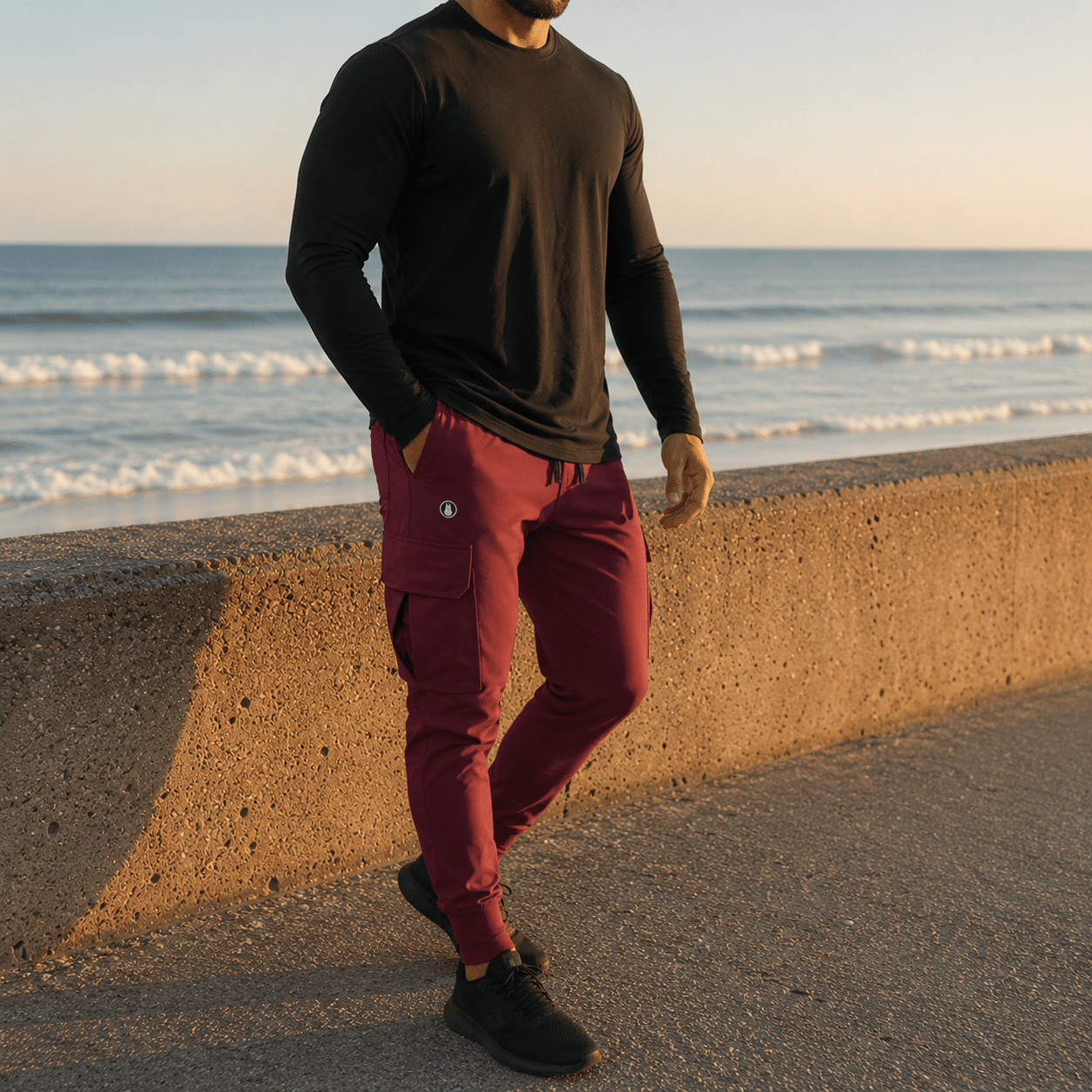 Men’s Wine Urban Flex Cargo Joggers
