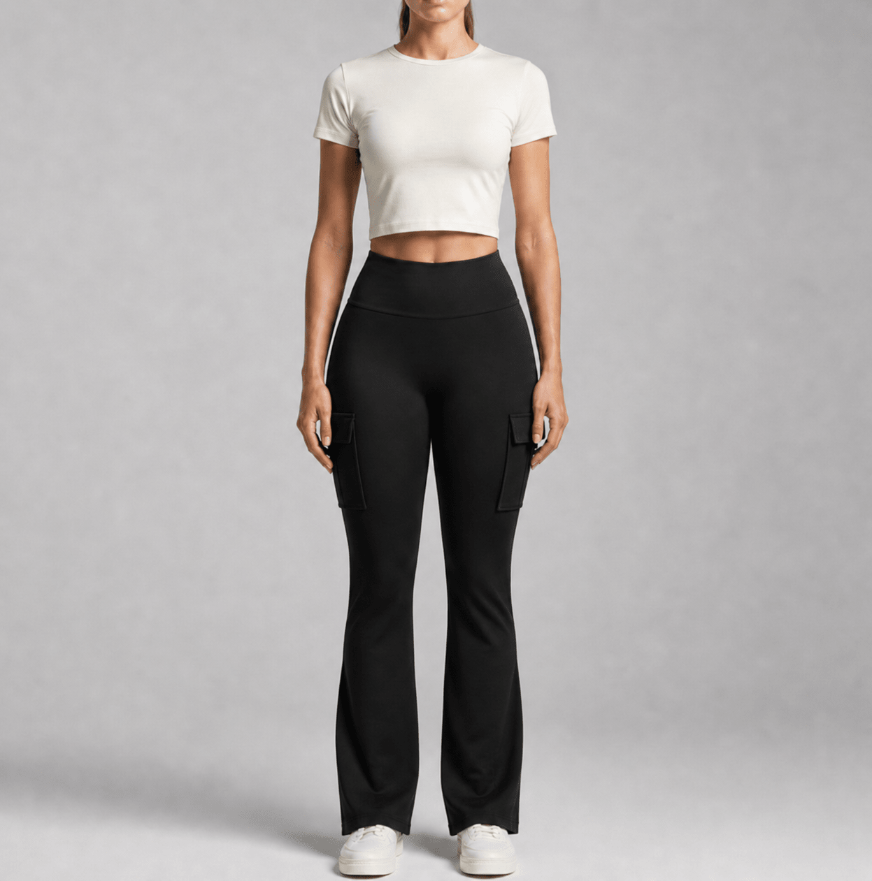 Sentinel Flared Cargo Leggings (Seamless Front Panel)
