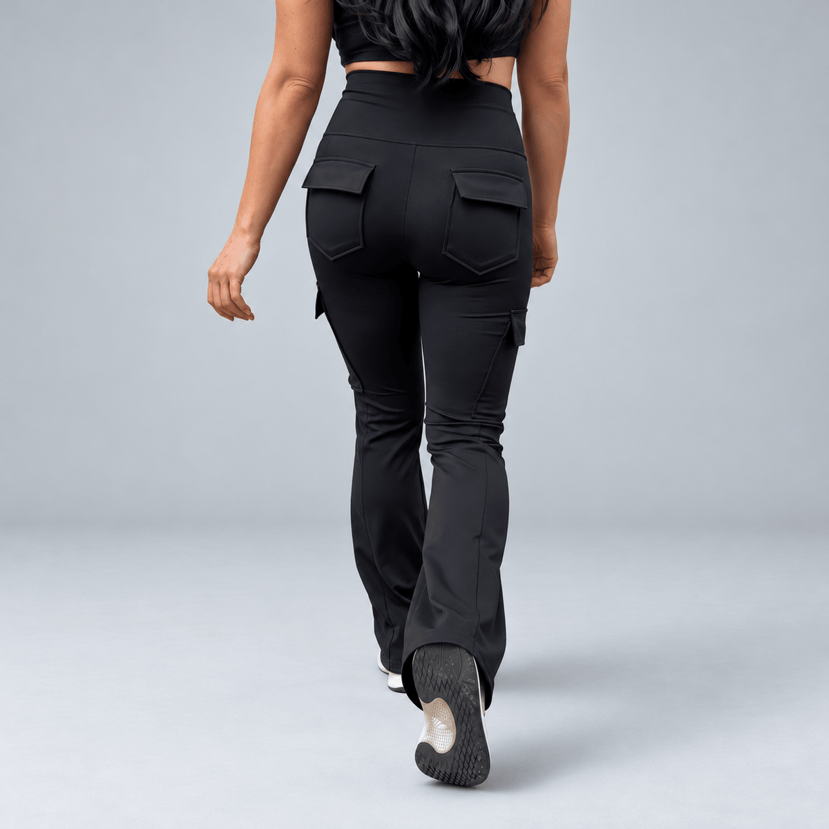 Sentinel Flared Cargo Leggings (Seamless Front Panel)
