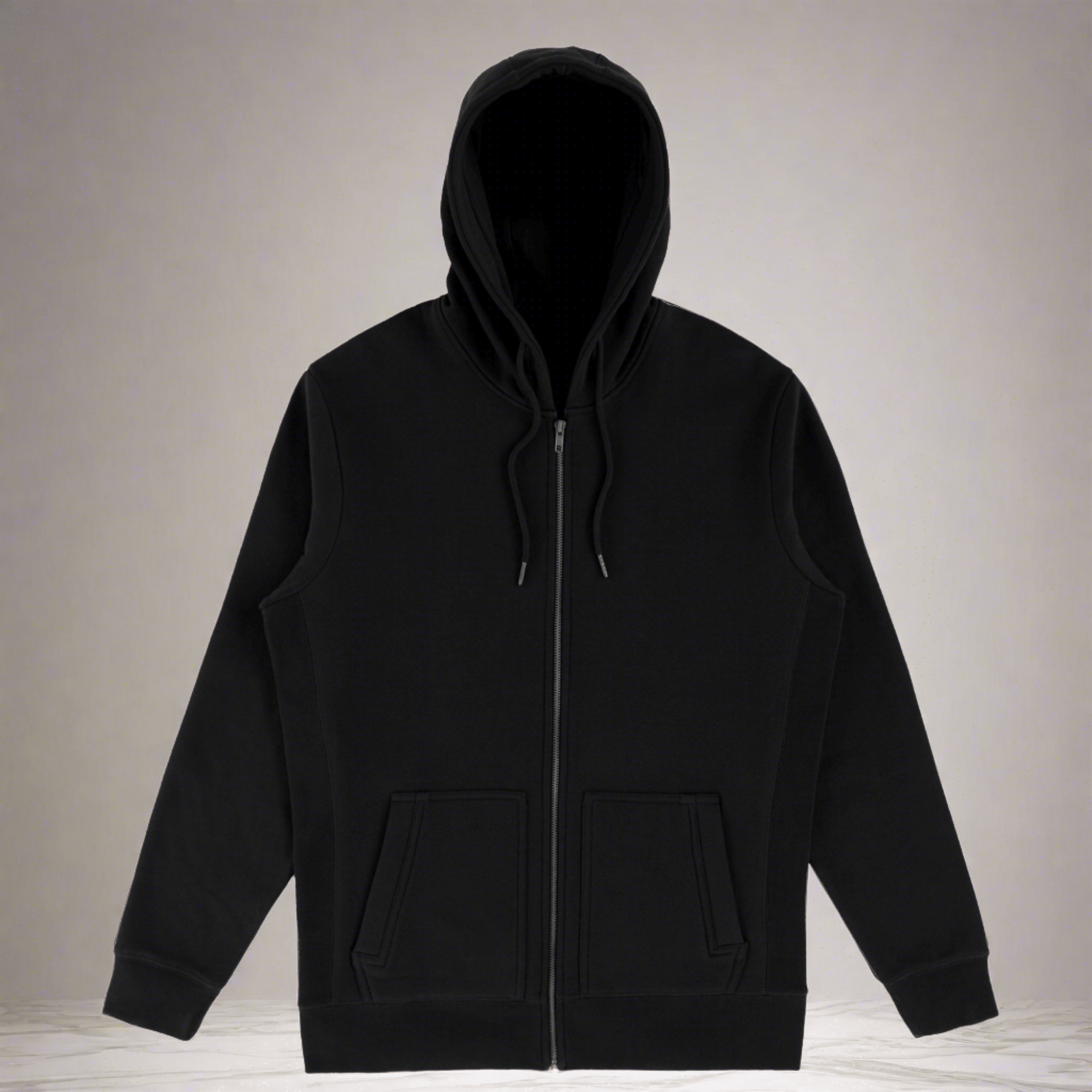 Organic Cotton Heavyweigt Zipup – Unisex – Onyx Black
