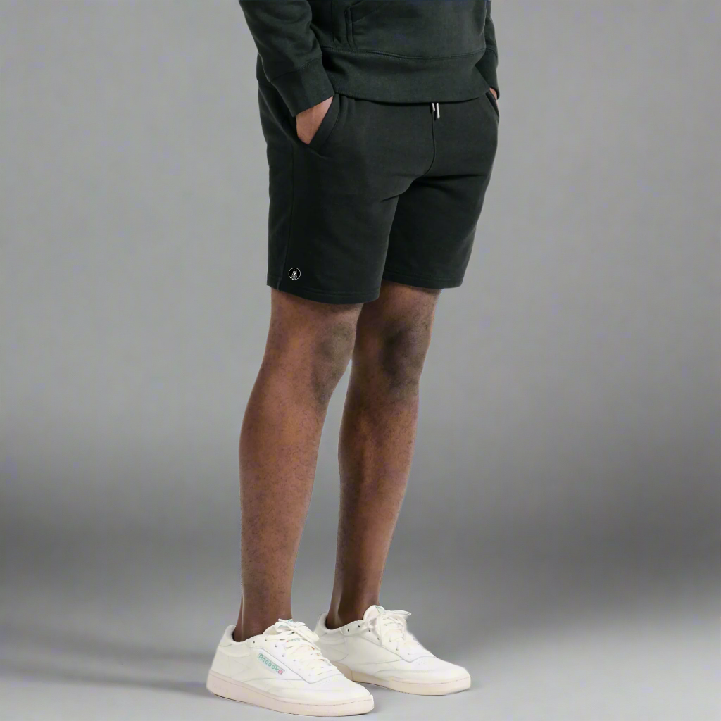 Onyx Black 100% Organic Cotton Sweat Shorts