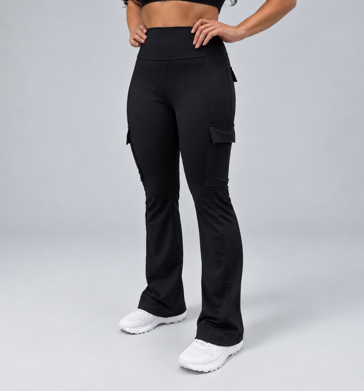 Sentinel Flared Cargo Leggings (Seamless Front Panel)
