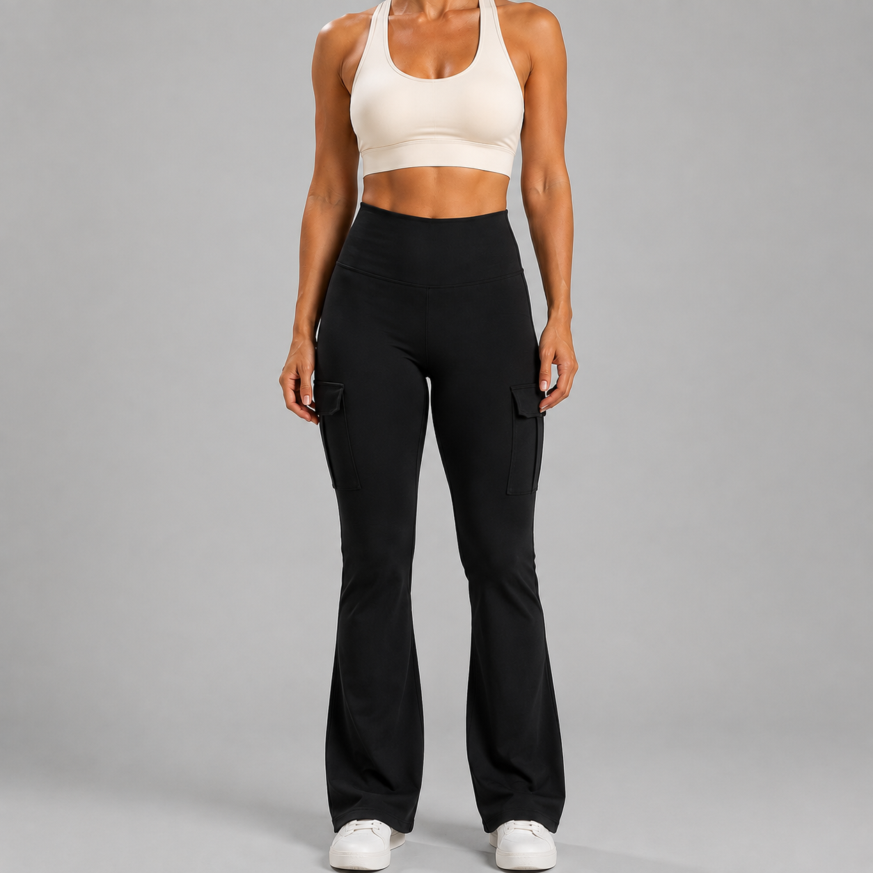 Sentinel Flared Cargo Leggings (Seamless Front Panel)