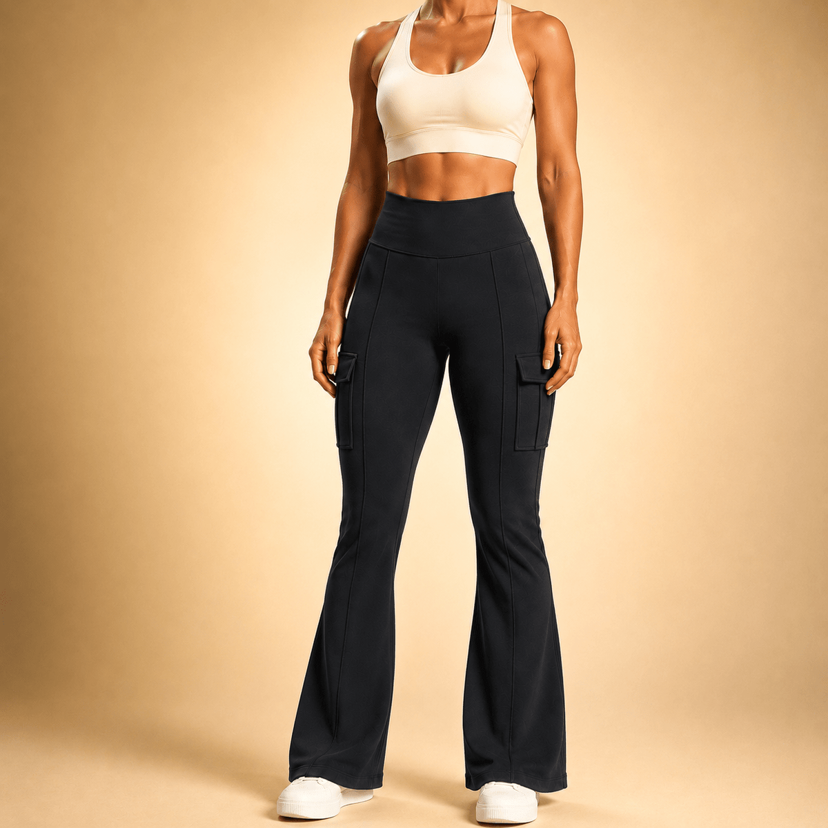 Sentinel Flared Cargo Leggings (Seamless Front Panel)