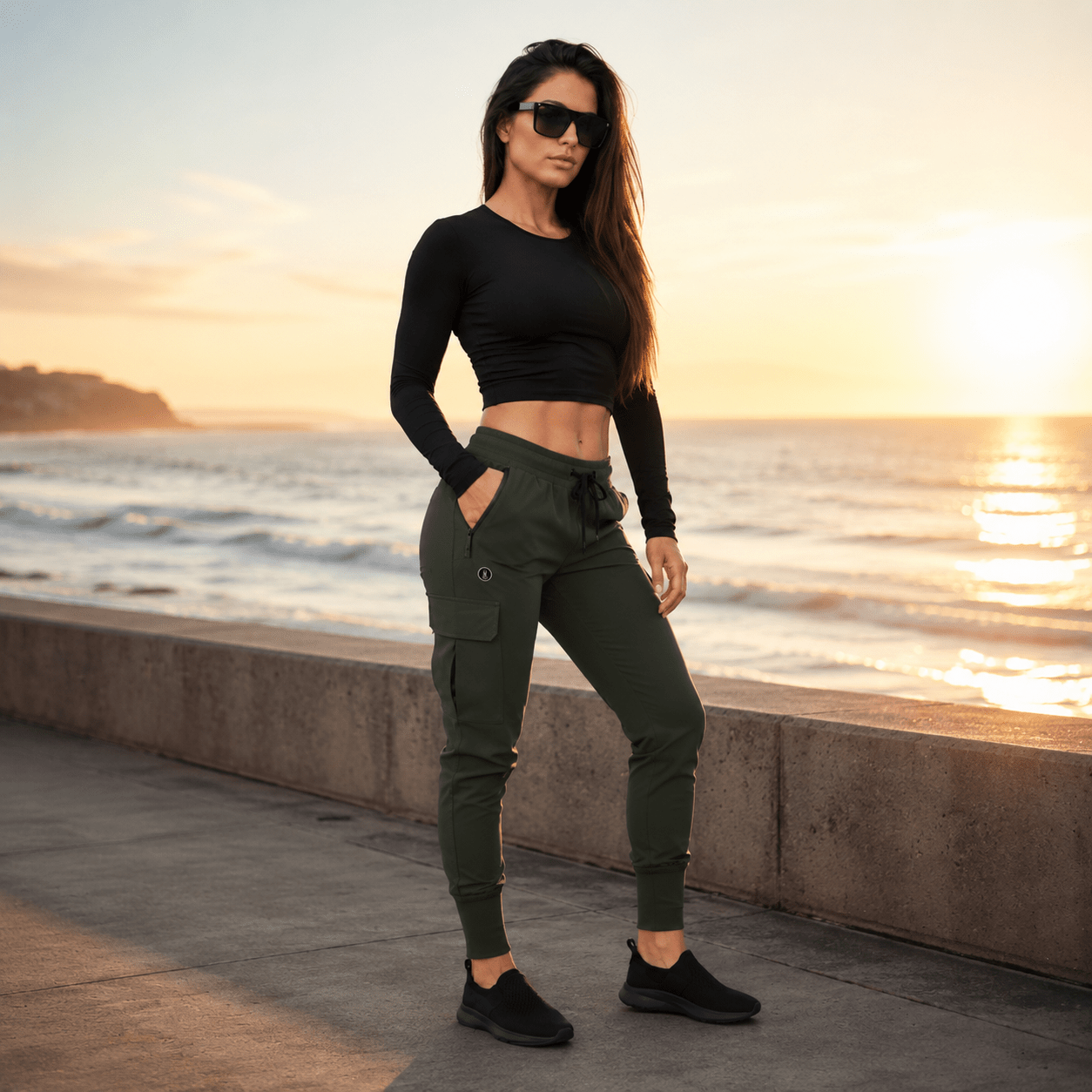 Women’s Moss Green Urban Flex Cargo Joggers