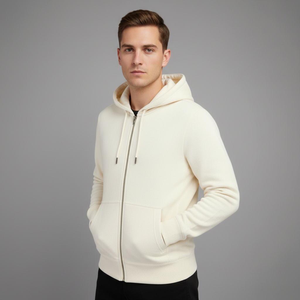 White Jade 100% Organic Cotton Heavyweight Hoodie