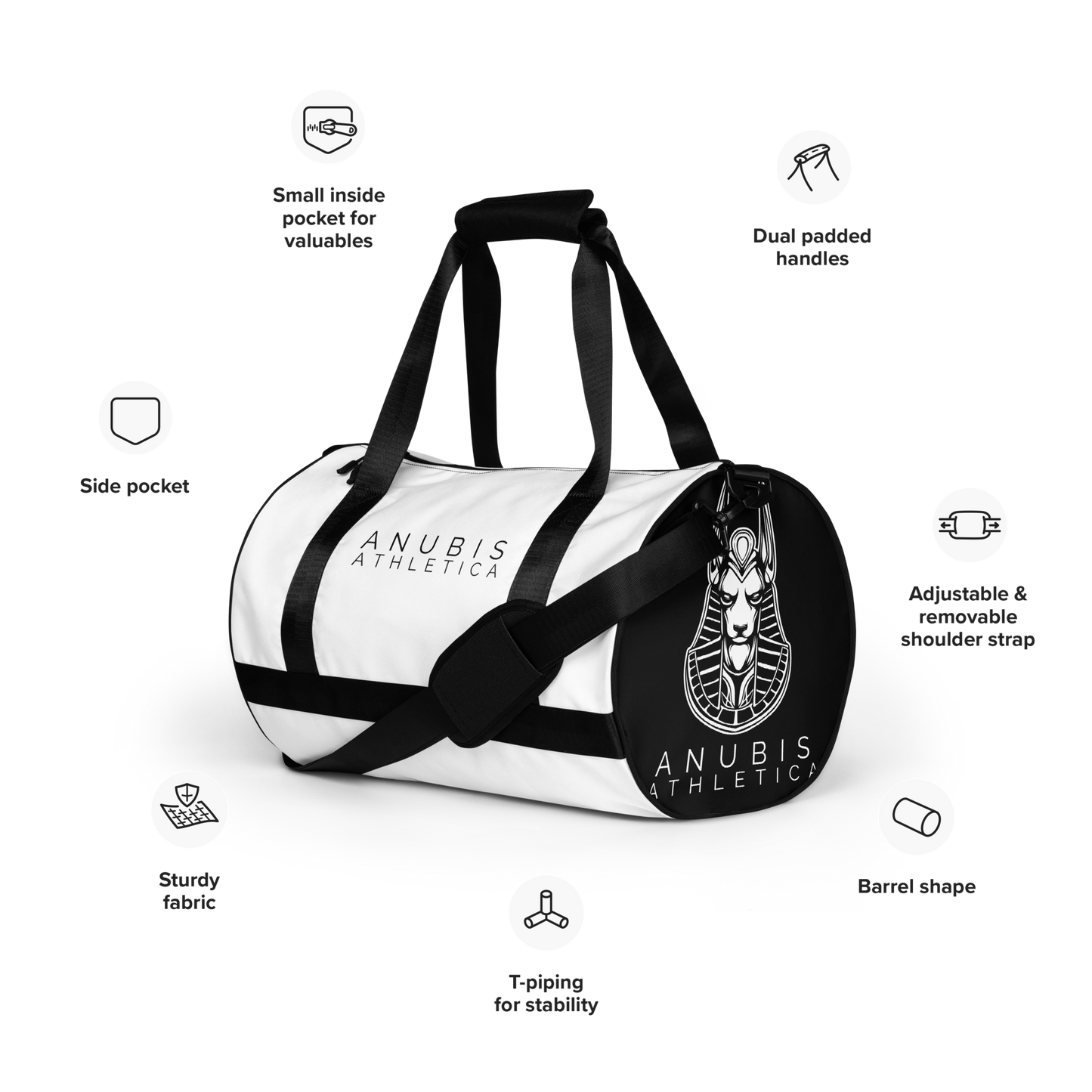 Medium sized white gym bag