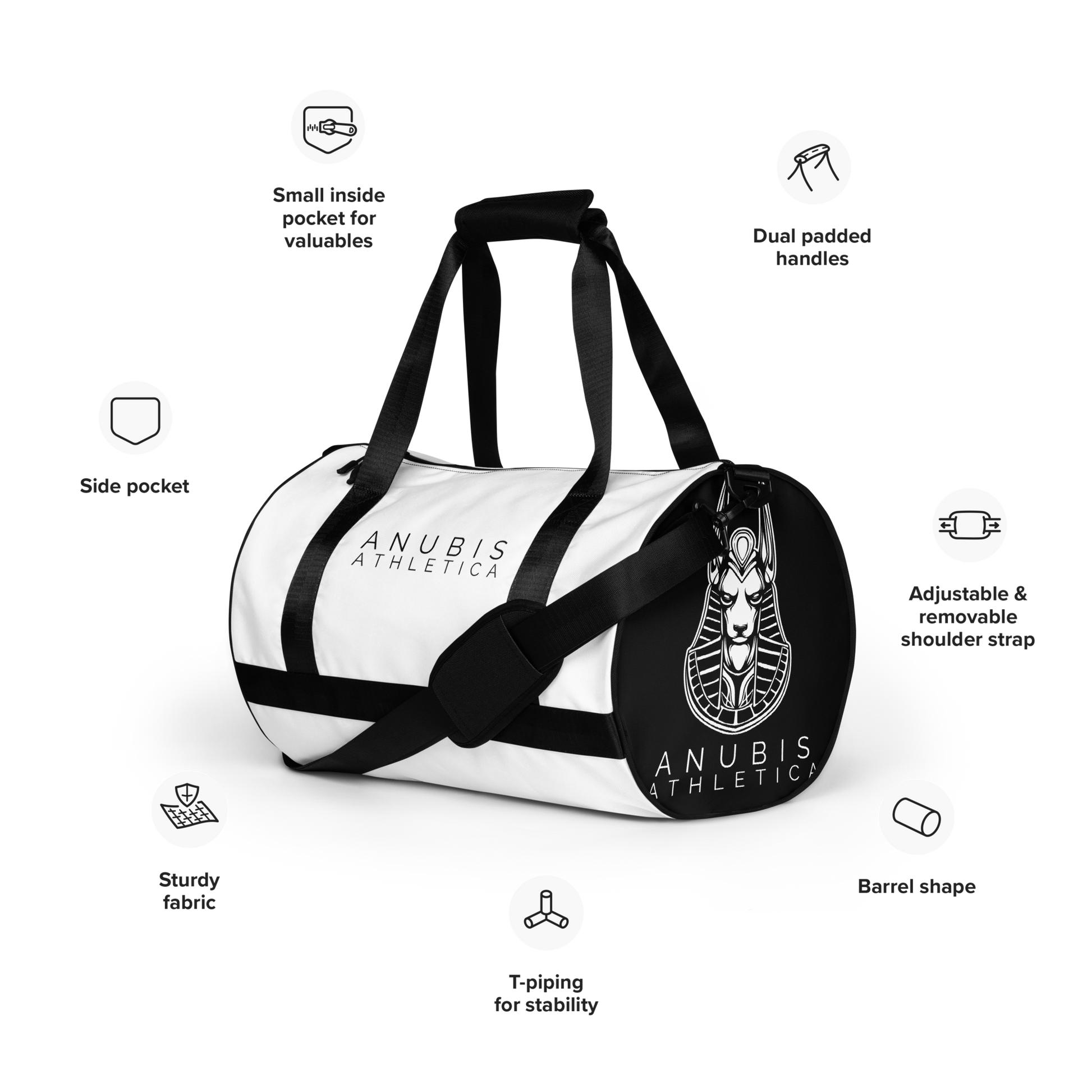 Medium sized white gym bag