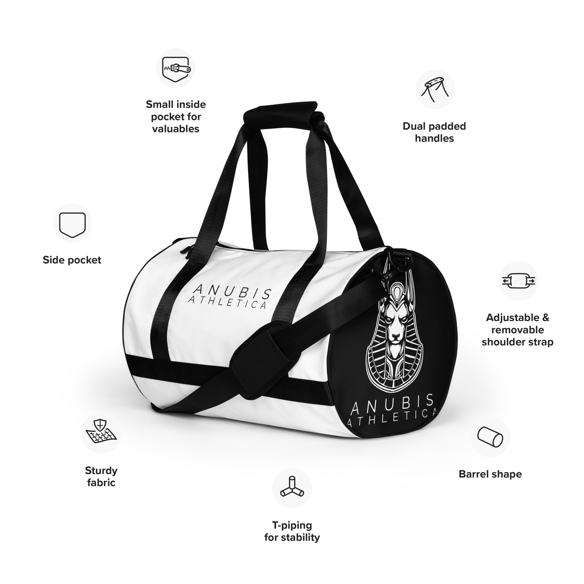 Medium sized white gym bag