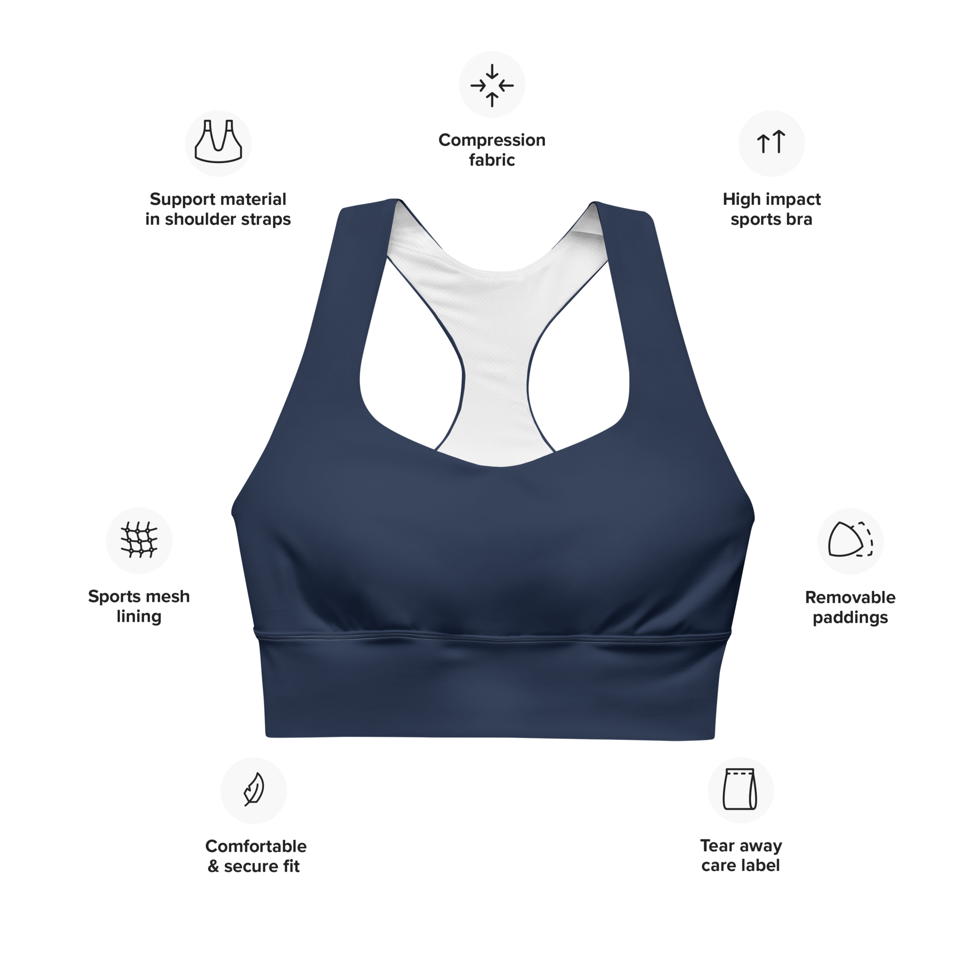 Endurance Sports Bra Sapphire