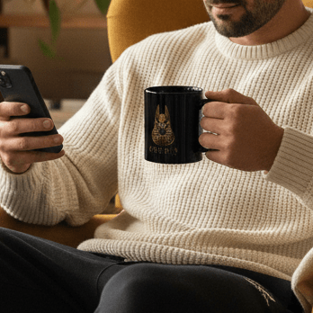 Anubis Black Glossy Mug