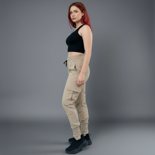 Unisex Urban Flex Cargo Joggers Khaki Women's