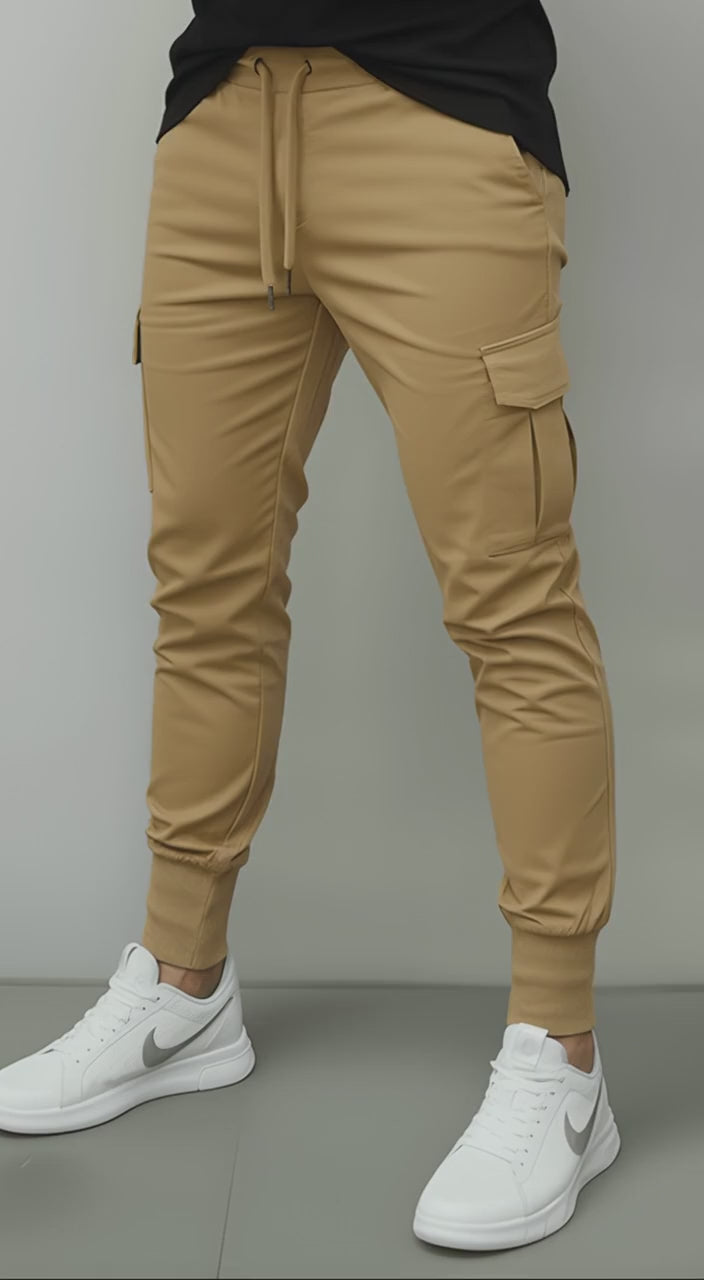 Khaki Urban Flex Cargo Joggers - Premium Reimagined Series